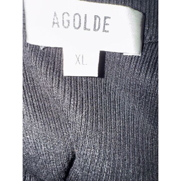 Agolde Women's Bailey Ribbed Knit Round Neck Racerback Tank Top Black Size XL - Picture 10 of 10